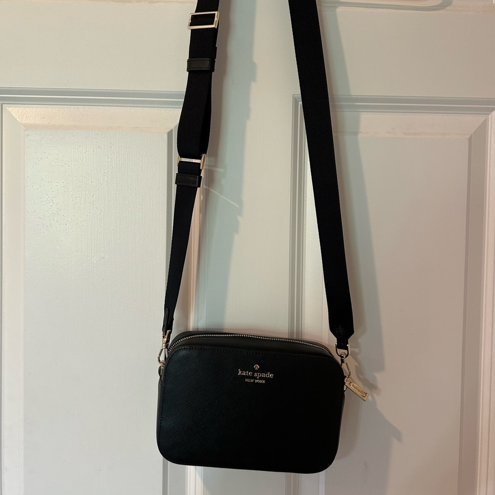 kate spade Black Saffiano Camera Crossbody with Gold Hardware - Picture 3 of 4